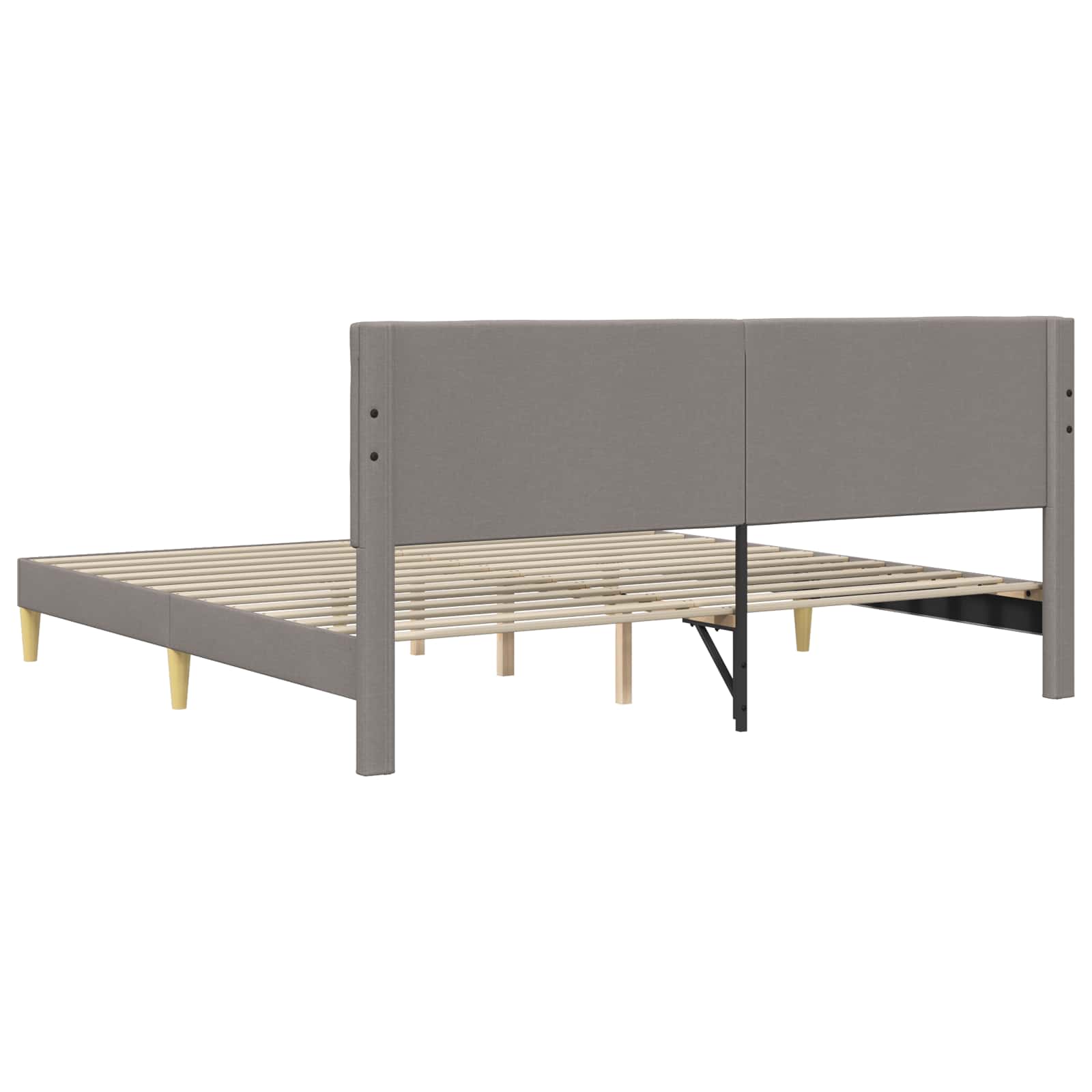 vidaXL Ramka łóżka Z zagłówkiem Ciemnoszary 180 x 200 cm tkanina