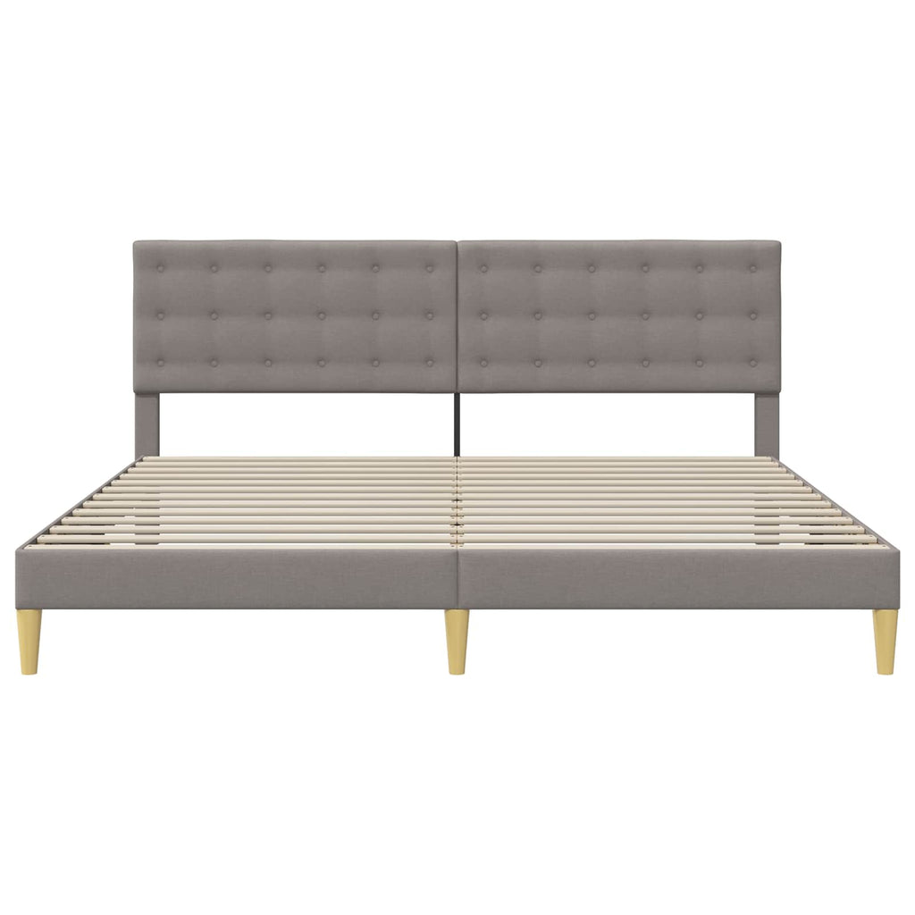 vidaXL Ramka łóżka Z zagłówkiem Ciemnoszary 200 x 200 cm tkanina