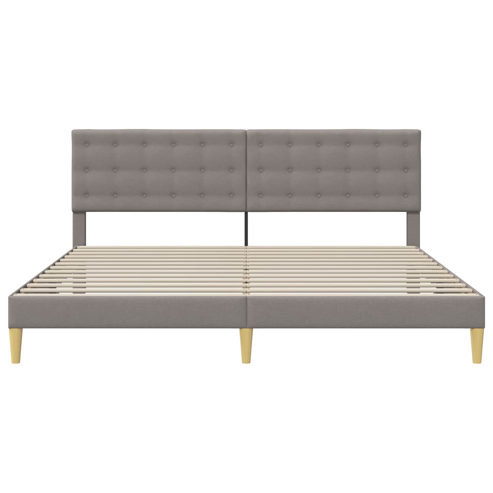 vidaXL Ramka łóżka Z zagłówkiem Ciemnoszary 200 x 200 cm tkanina