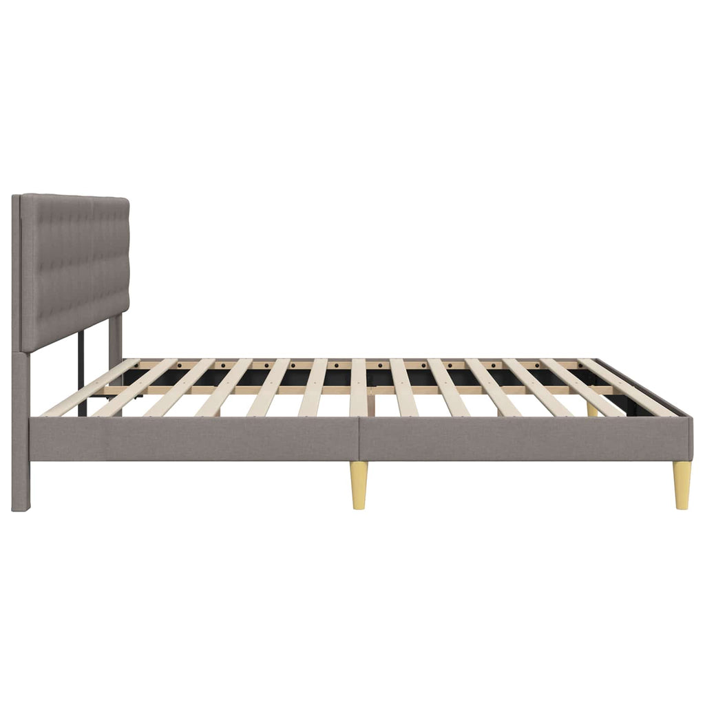 vidaXL Ramka łóżka Z zagłówkiem Ciemnoszary 200 x 200 cm tkanina