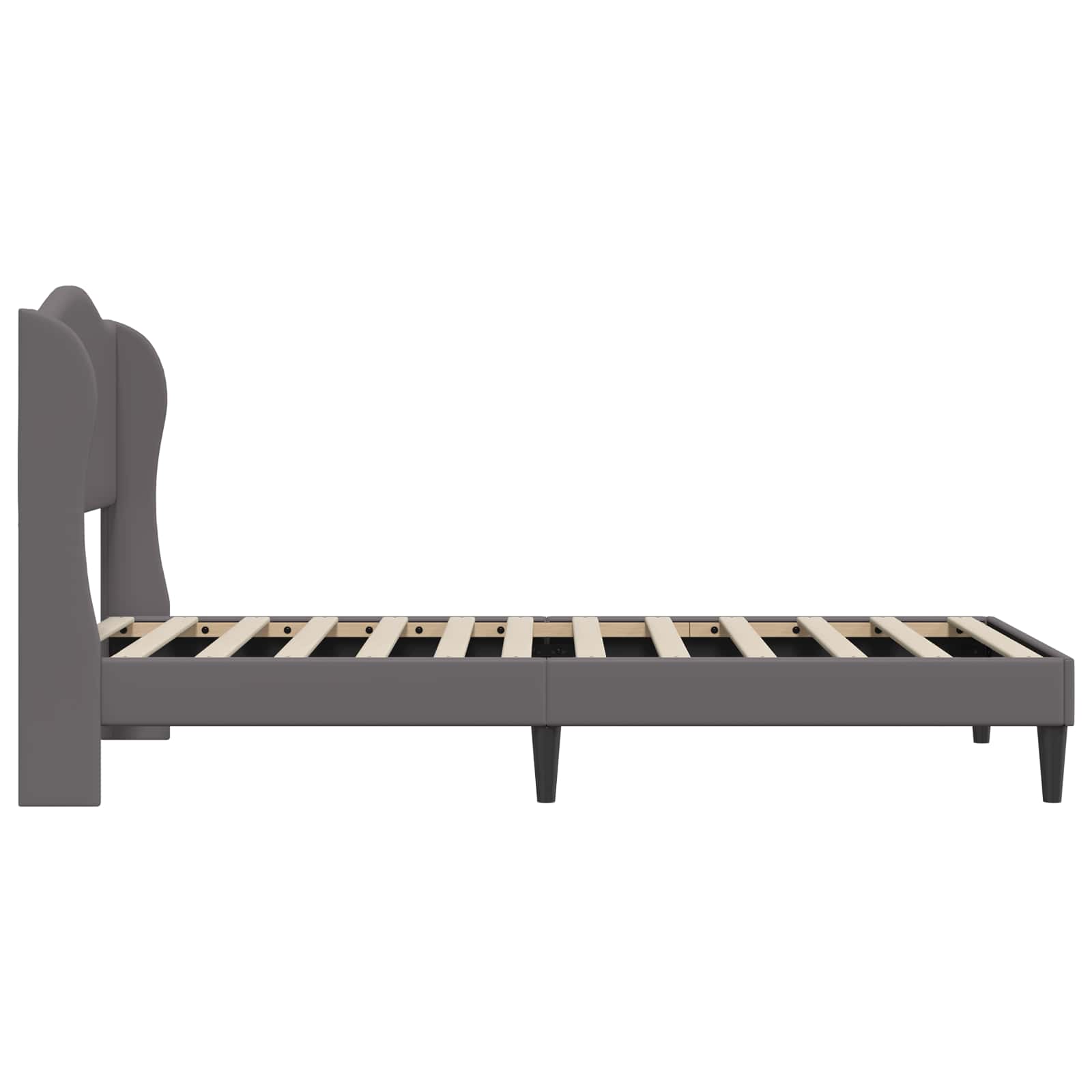 vidaXL Ramka łóżka Z zagłówkiem Szary 80 x 200 cm Ekoskóra
