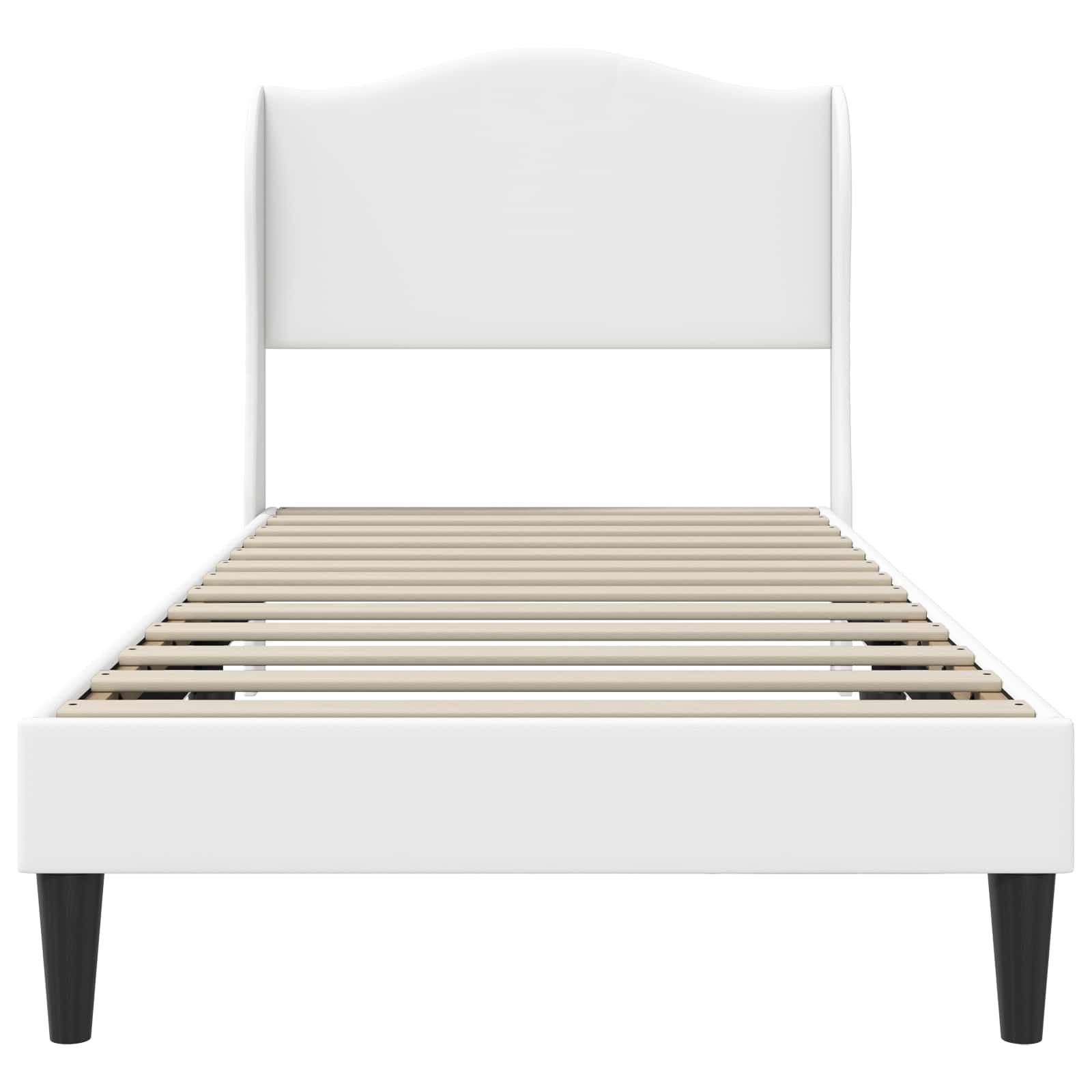 vidaXL Ramka łóżka Z zagłówkiem Biały 80 x 200 cm Ekoskóra