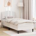 vidaXL Ramka łóżka Z zagłówkiem Biały 90 x 190 cm Ekoskóra