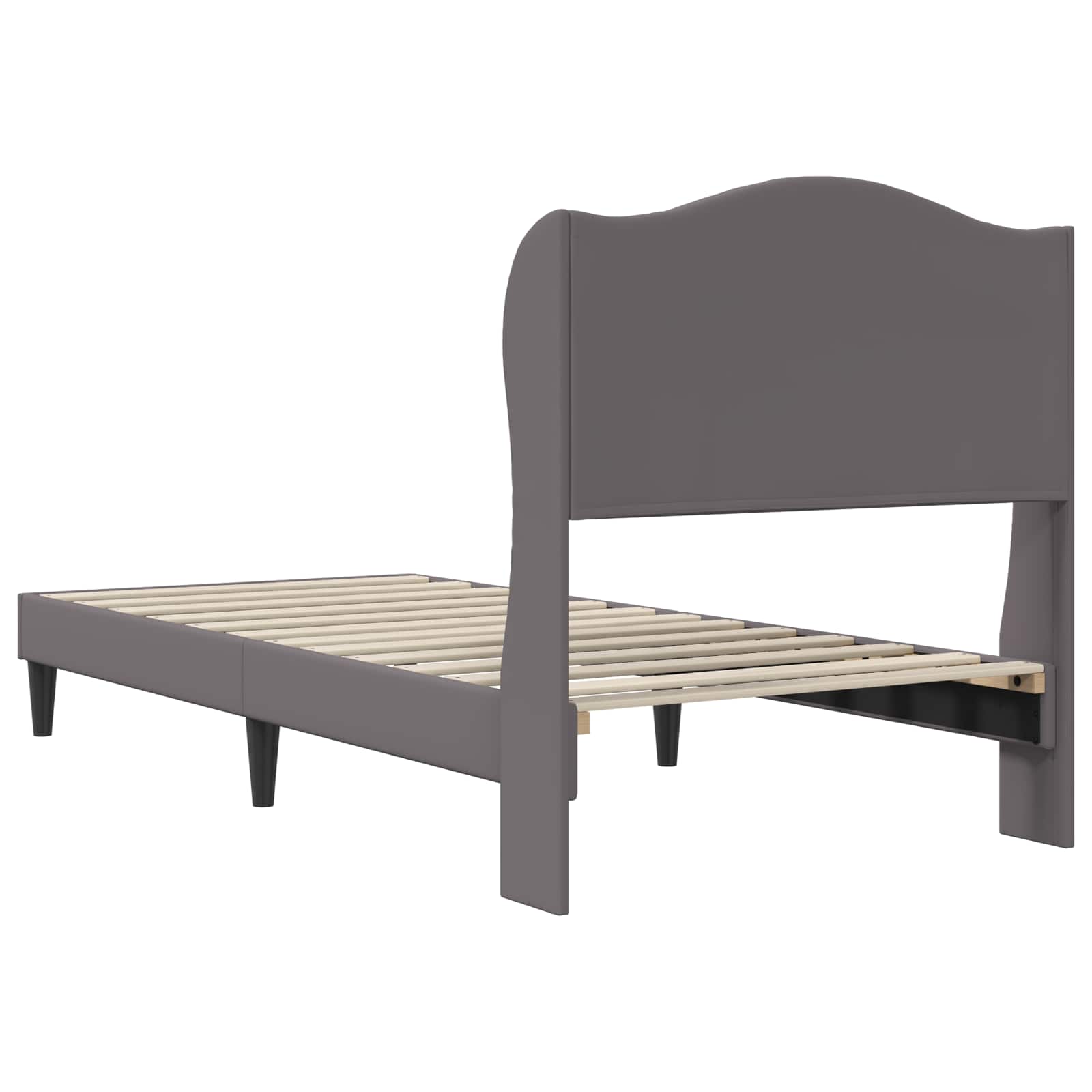vidaXL Ramka łóżka Z zagłówkiem Szary 100 x 200 cm Ekoskóra