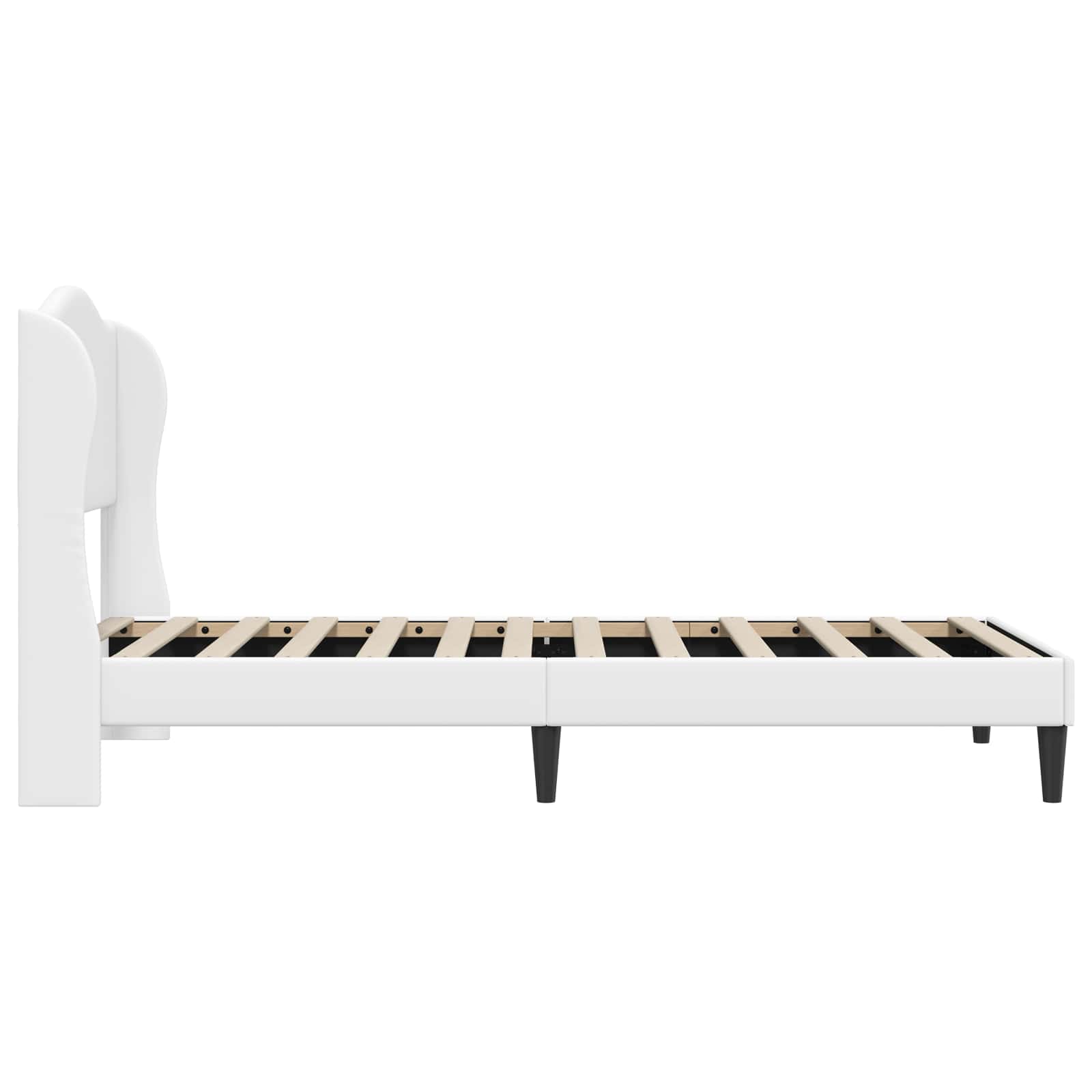 vidaXL Ramka łóżka Z zagłówkiem Biały 100 x 200 cm Ekoskóra