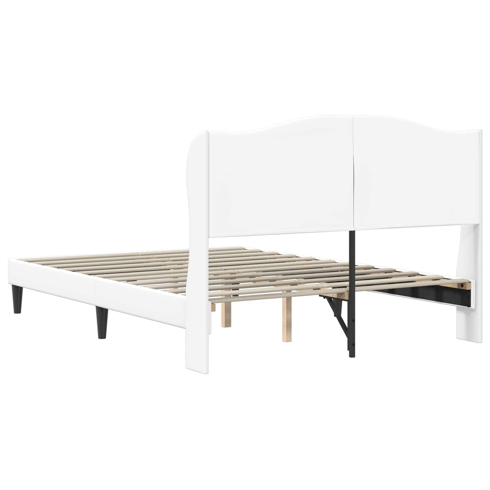 vidaXL Ramka łóżka Z zagłówkiem Biały 120 x 200 cm Ekoskóra