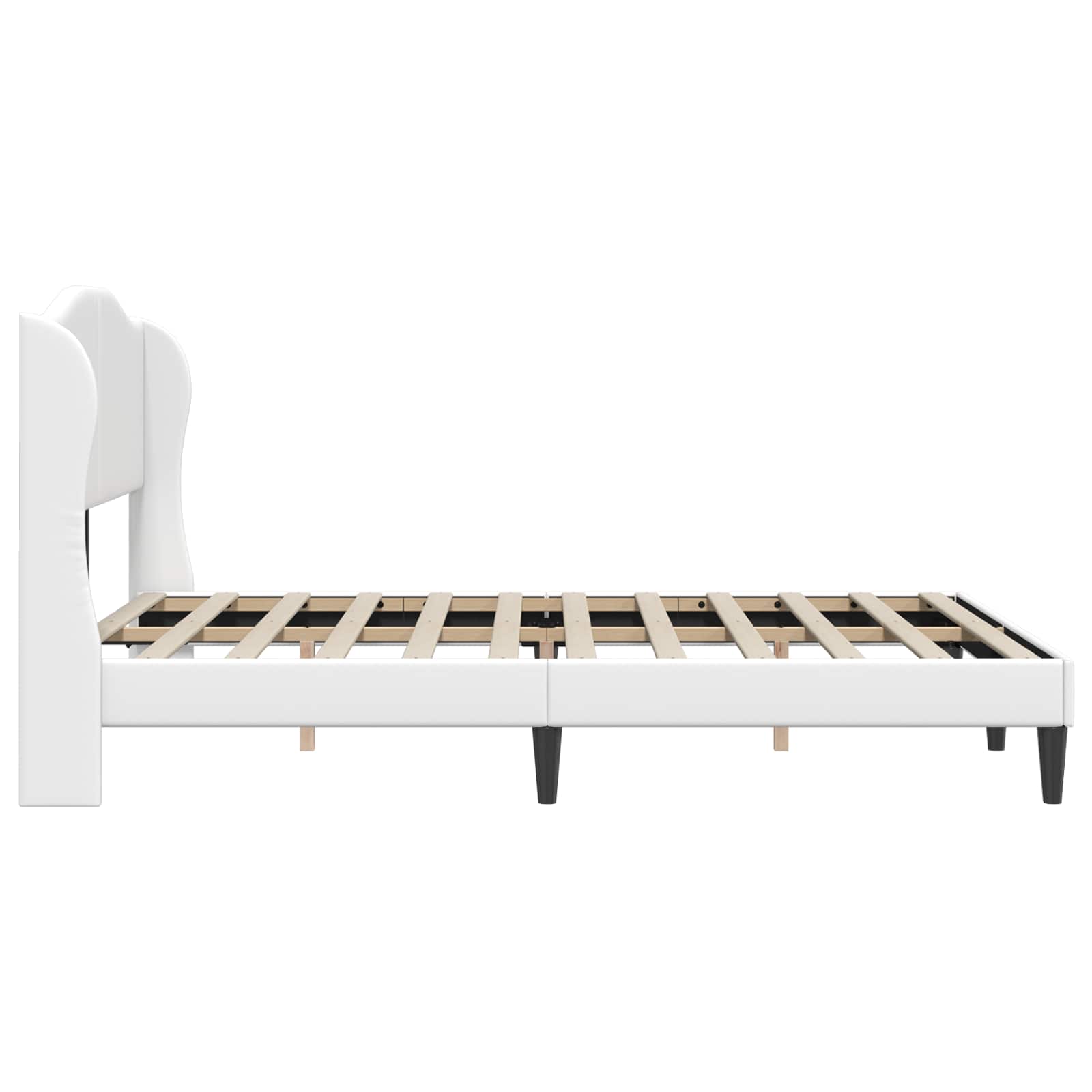 vidaXL Ramka łóżka Z zagłówkiem Biały 120 x 200 cm Ekoskóra