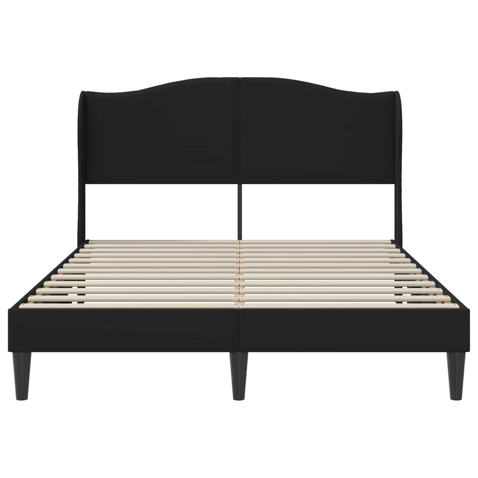 vidaXL Ramka łóżka Z zagłówkiem Czarny 140 x 190 cm Ekoskóra