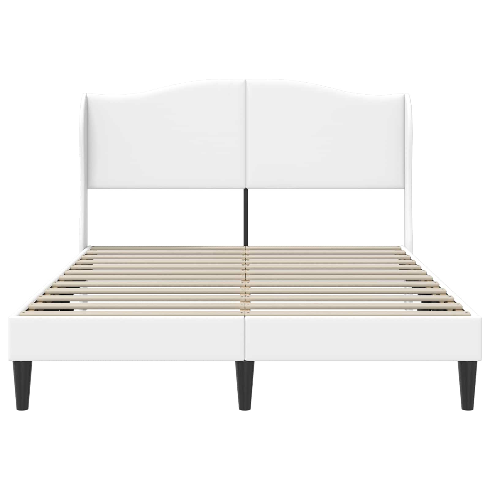 vidaXL Ramka łóżka Z zagłówkiem Biały 160 x 200 cm Ekoskóra