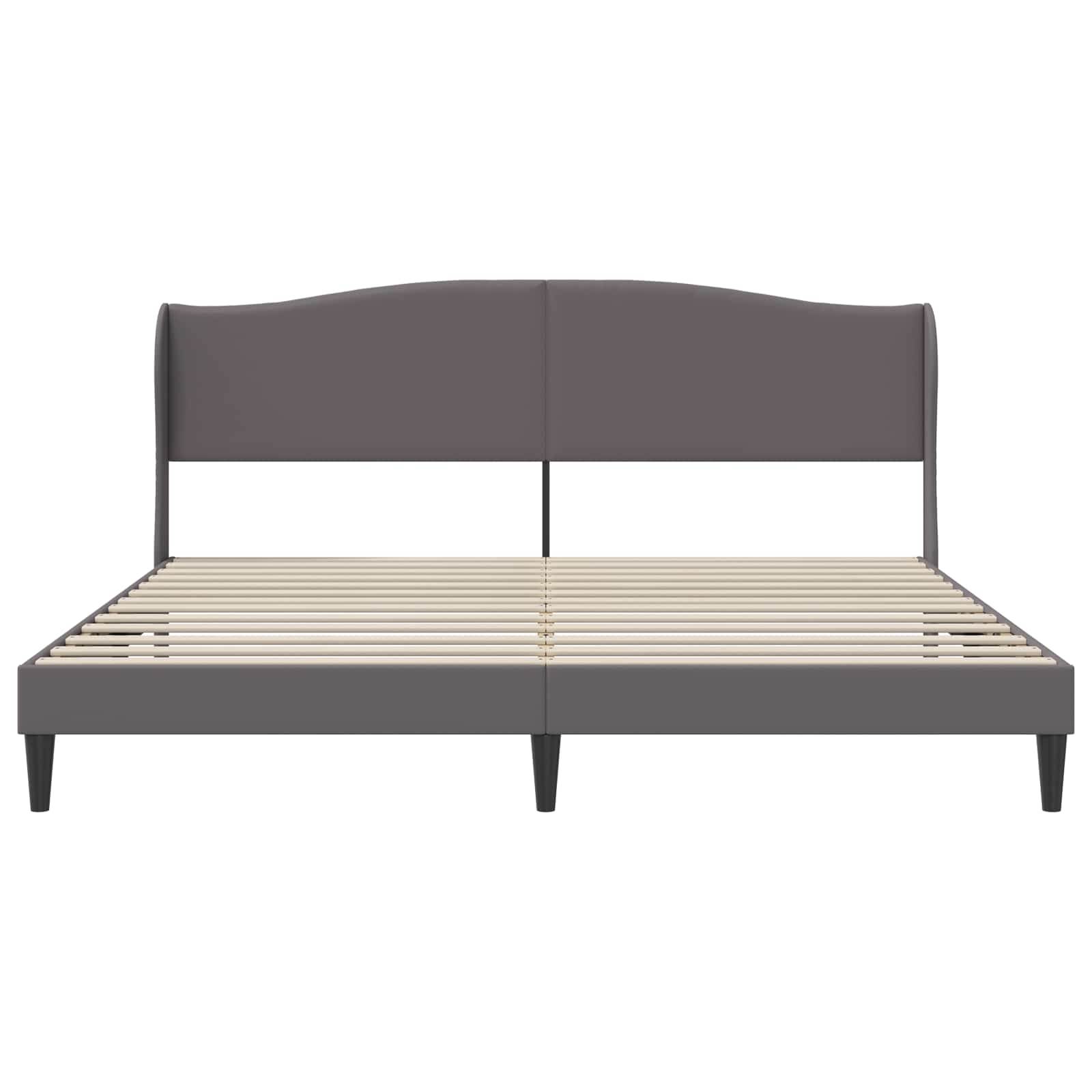 vidaXL Ramka łóżka Z zagłówkiem Szary 180 x 200 cm Ekoskóra