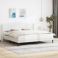 vidaXL Ramka łóżka Z zagłówkiem Biały 180 x 200 cm Ekoskóra