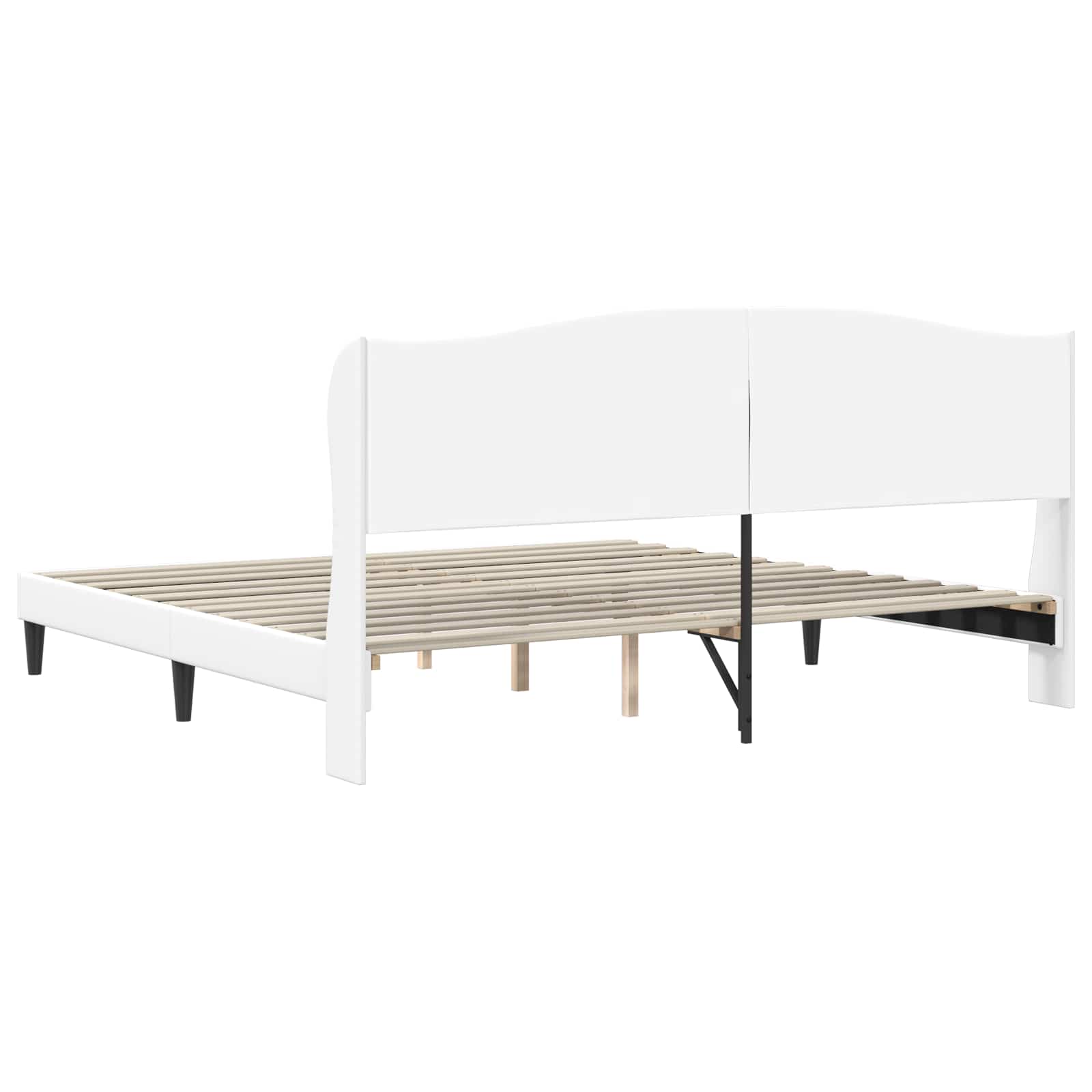 vidaXL Ramka łóżka Z zagłówkiem Biały 180 x 200 cm Ekoskóra