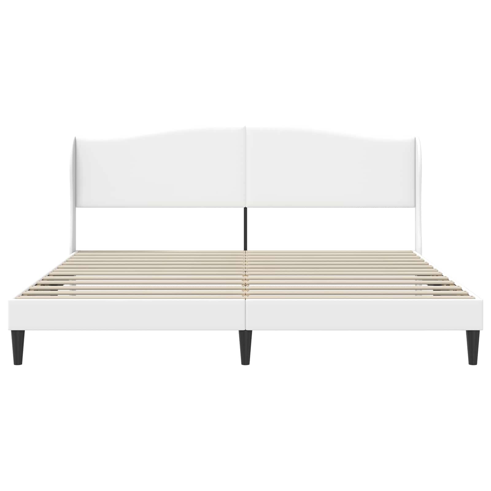 vidaXL Ramka łóżka Z zagłówkiem Biały 180 x 200 cm Ekoskóra