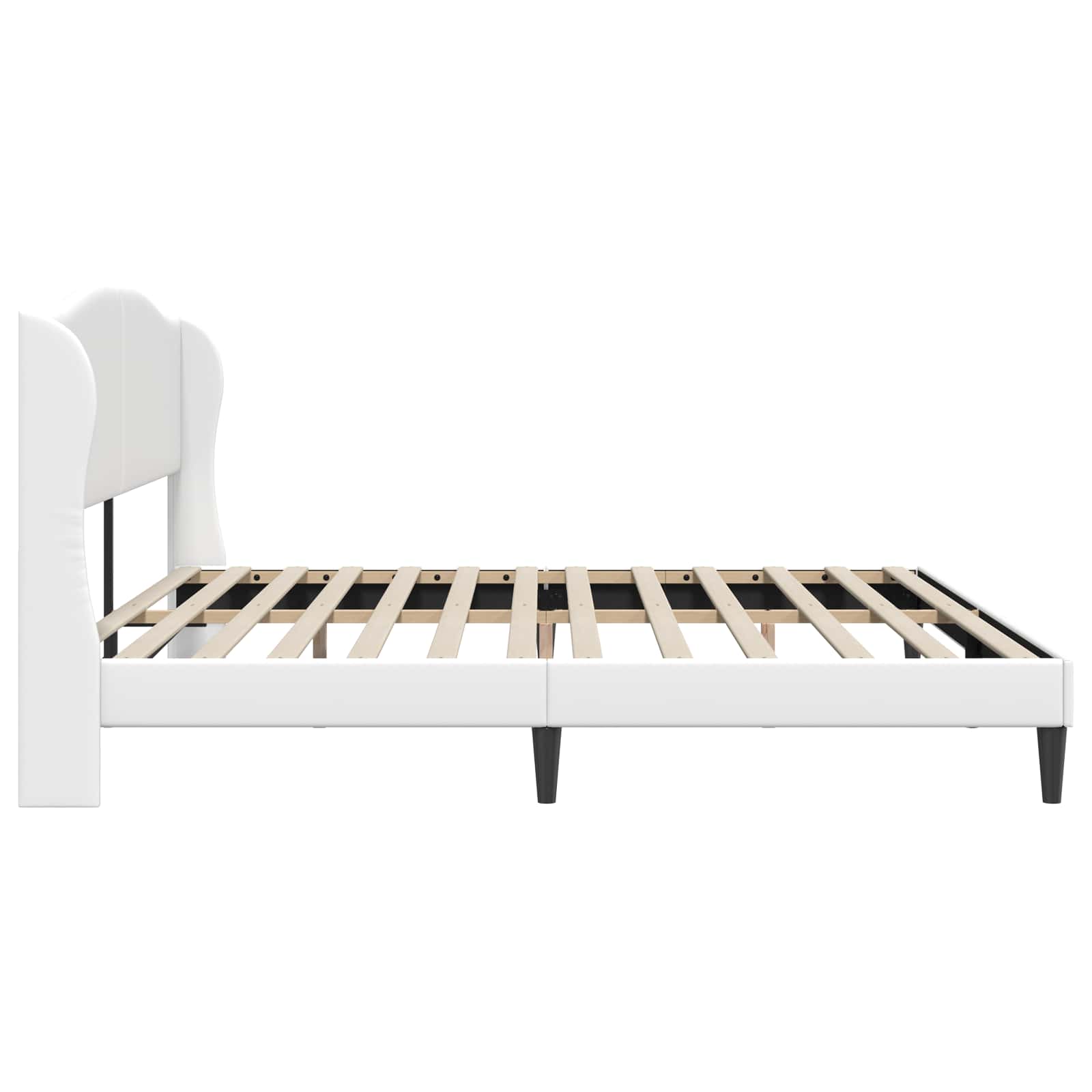 vidaXL Ramka łóżka Z zagłówkiem Biały 180 x 200 cm Ekoskóra