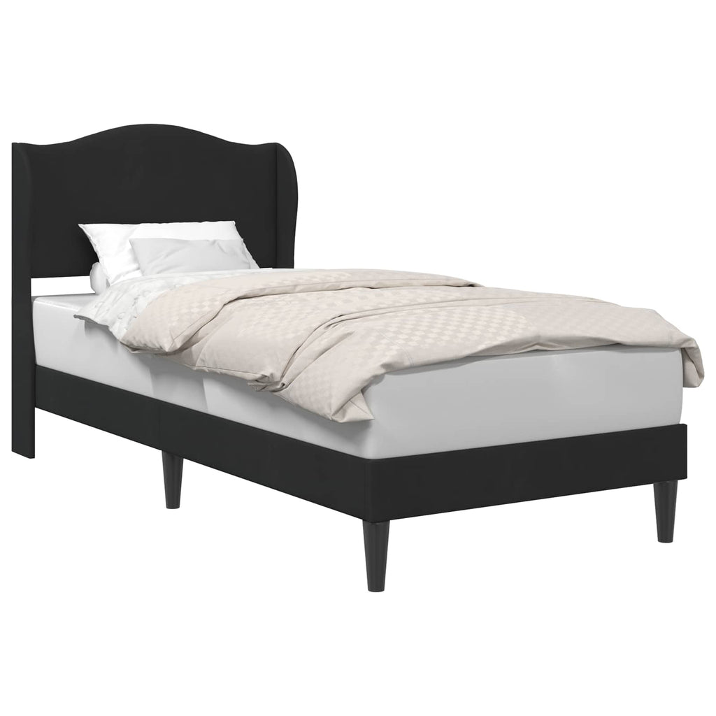 vidaXL Ramka łóżka Z zagłówkiem Czarny 80 x 200 cm Welur