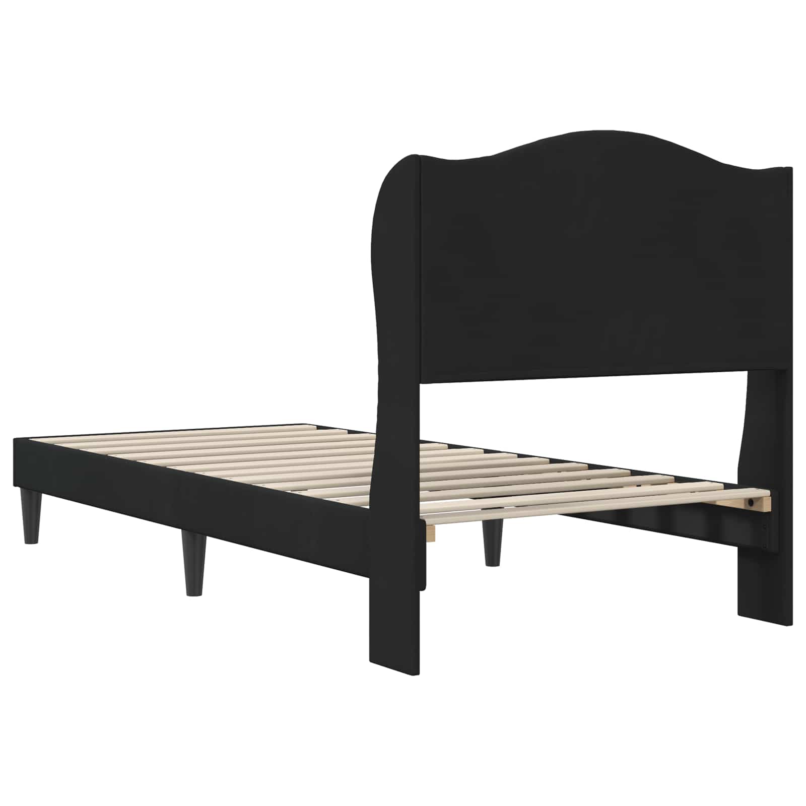 vidaXL Ramka łóżka Z zagłówkiem Czarny 80 x 200 cm Welur