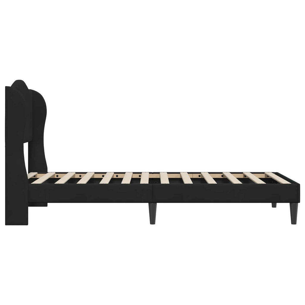 vidaXL Ramka łóżka Z zagłówkiem Czarny 90 x 190 cm Welur