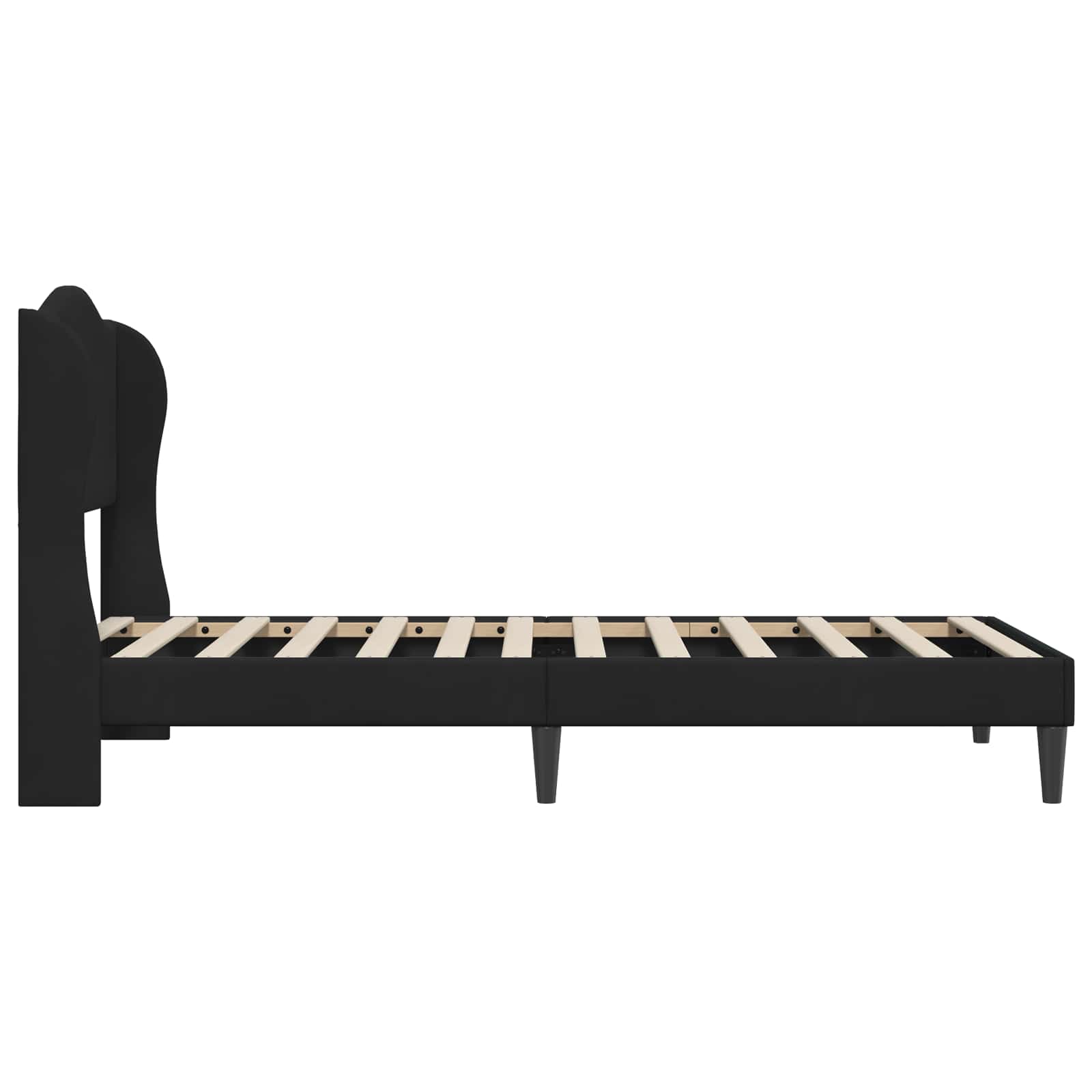 vidaXL Ramka łóżka Z zagłówkiem Czarny 90 x 190 cm Welur