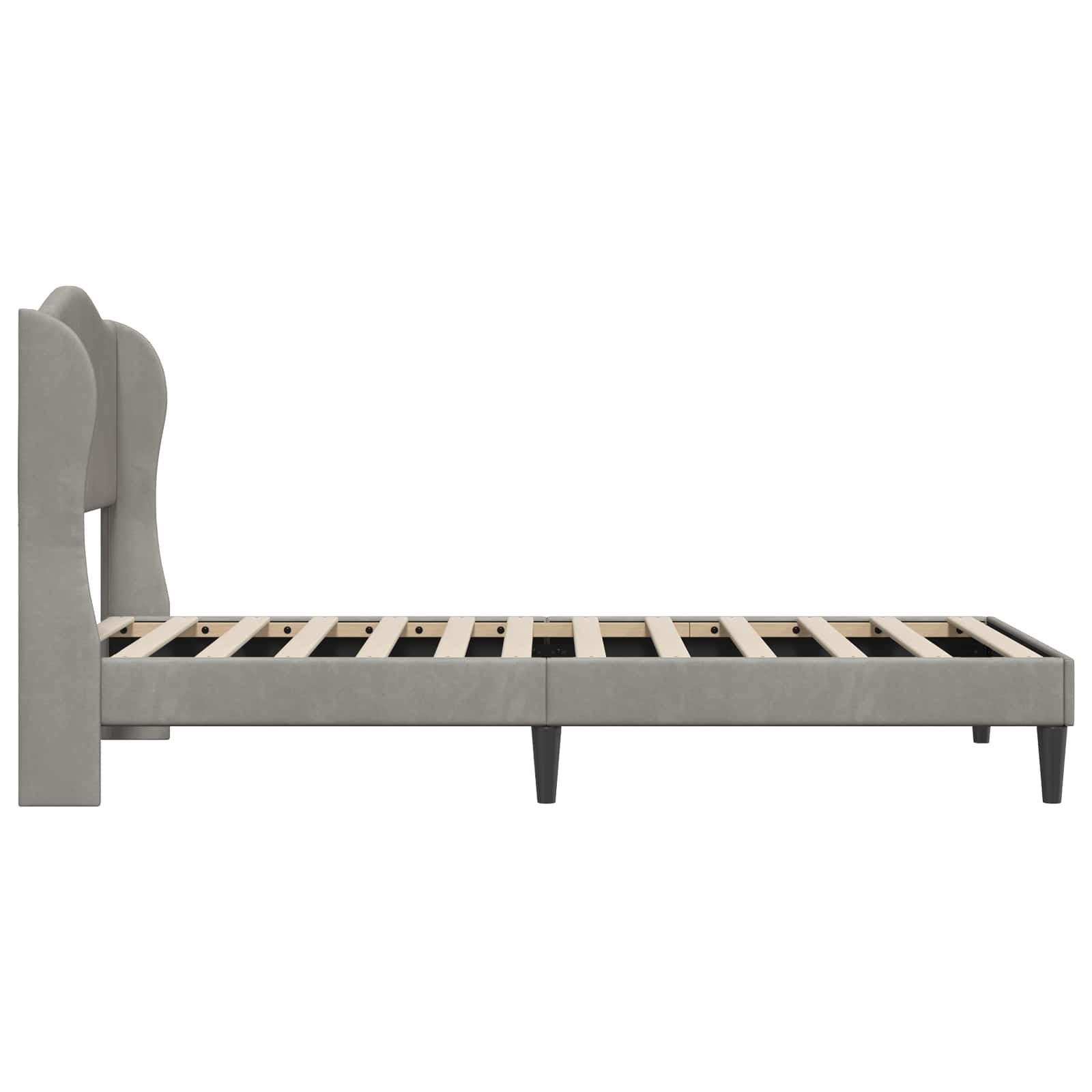 vidaXL Ramka łóżka Z zagłówkiem jasnoszary 90 x 200 cm Welur