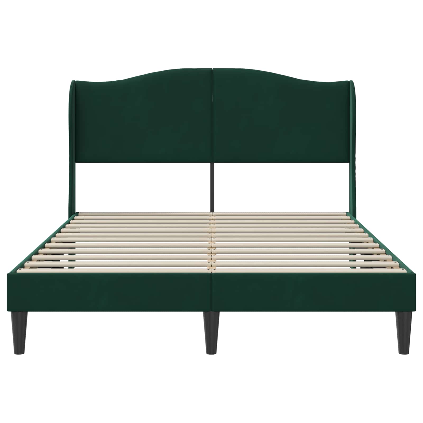 vidaXL Ramka łóżka Z zagłówkiem Ciemnozielony 120 x 190 cm Welur