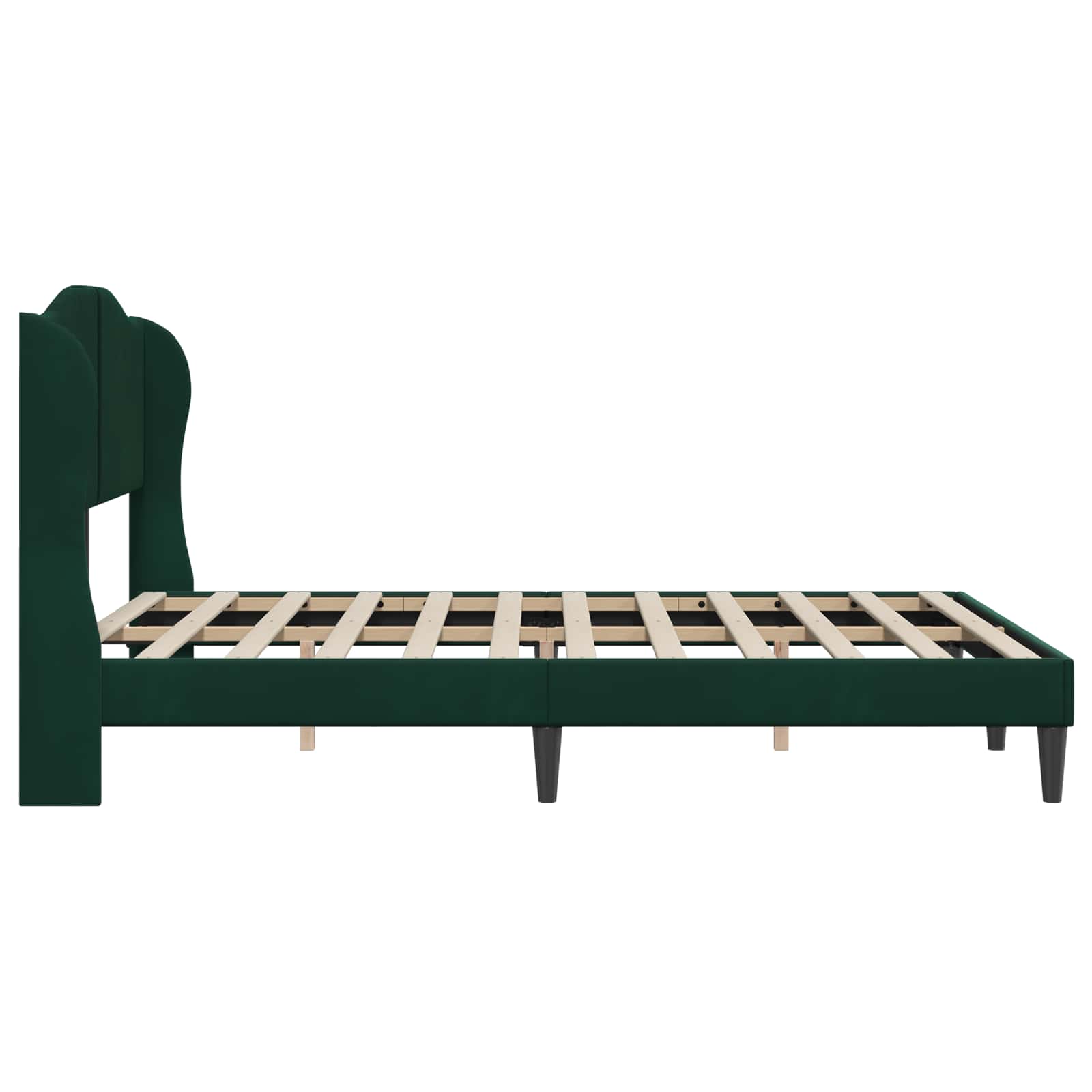 vidaXL Ramka łóżka Z zagłówkiem Ciemnozielony 140 x 190 cm Welur