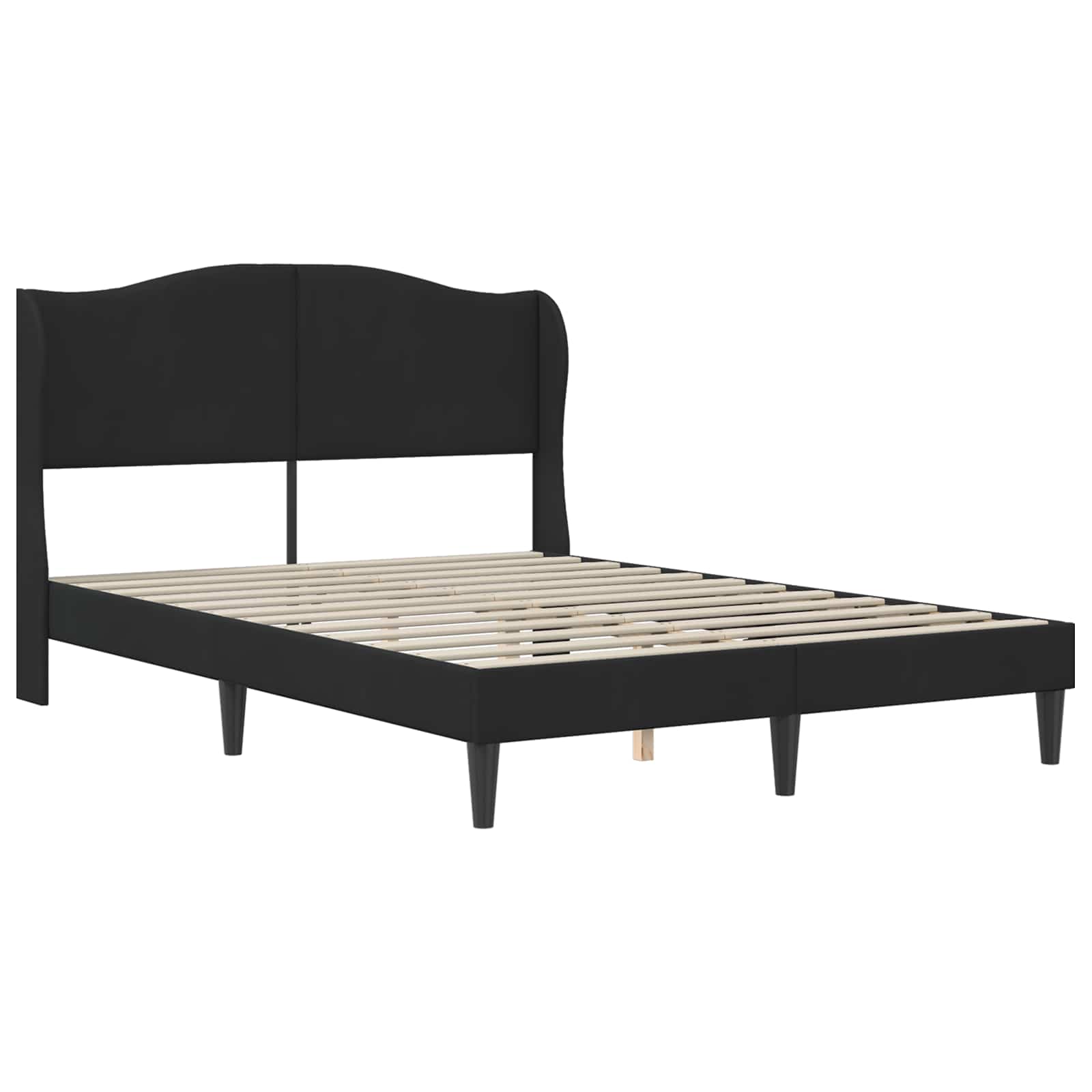 vidaXL Ramka łóżka Z zagłówkiem Czarny 140 x 190 cm Welur