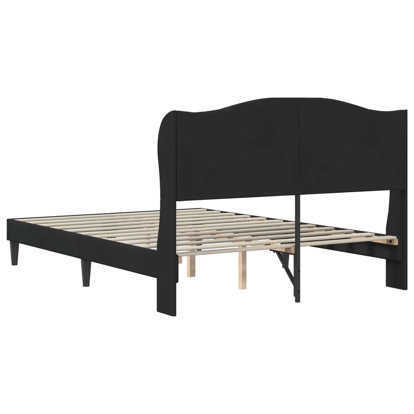 vidaXL Ramka łóżka Z zagłówkiem Czarny 140 x 190 cm Welur