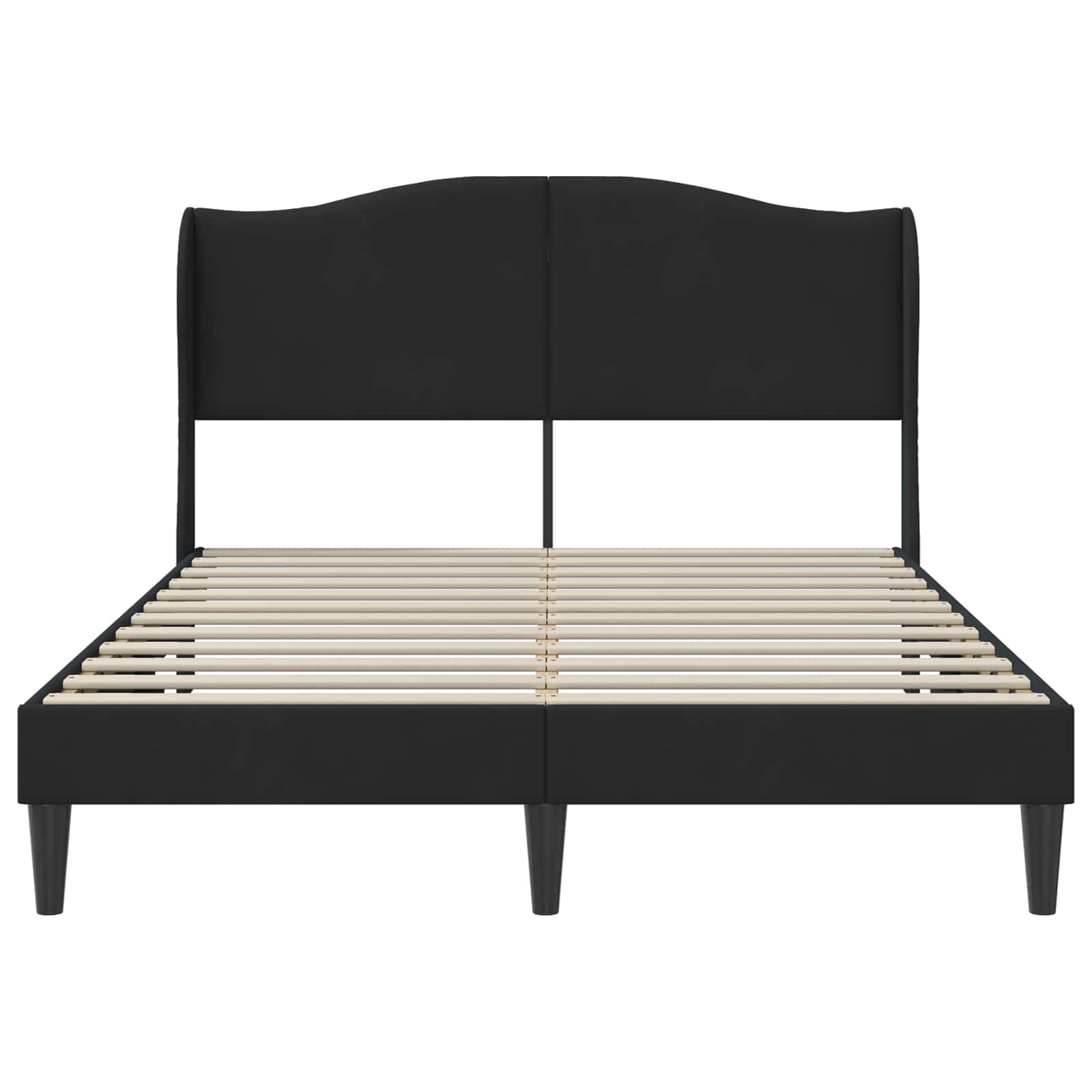 vidaXL Ramka łóżka Z zagłówkiem Czarny 140 x 190 cm Welur