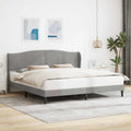 vidaXL Ramka łóżka Z zagłówkiem jasnoszary 180 x 200 cm Welur