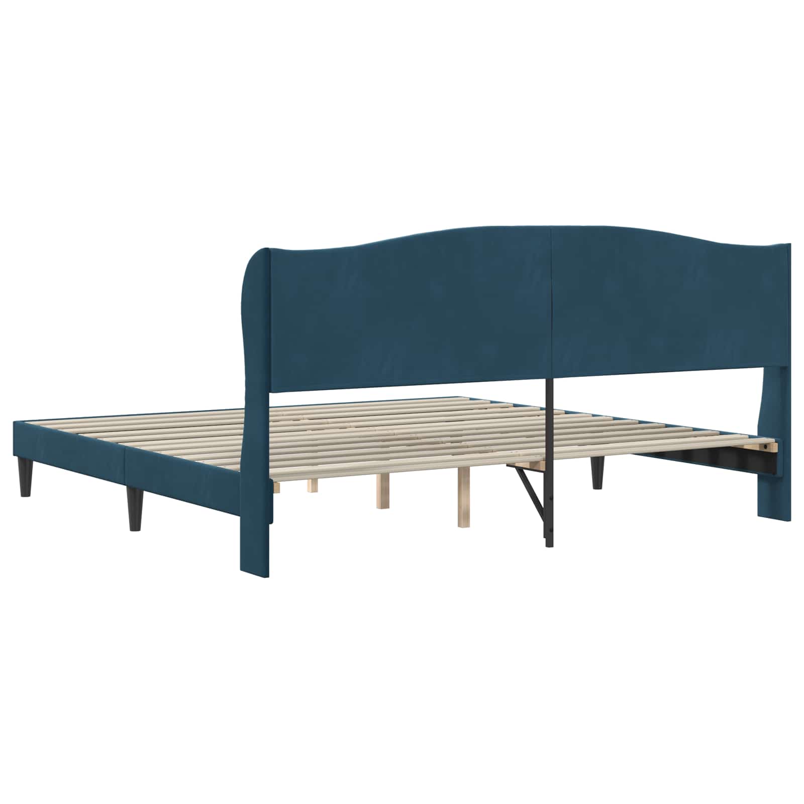 vidaXL Ramka łóżka Z zagłówkiem niebieski 200 x 200 cm Welur