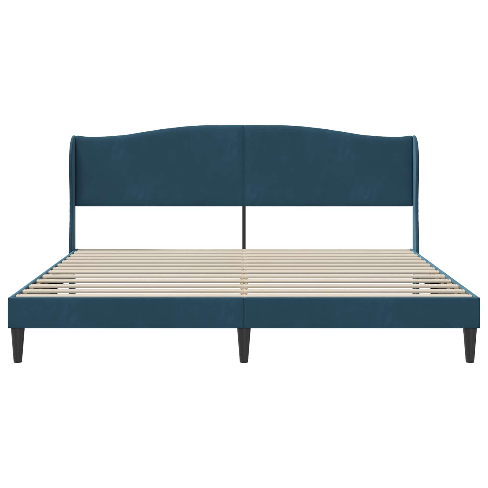 vidaXL Ramka łóżka Z zagłówkiem niebieski 200 x 200 cm Welur