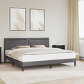 vidaXL Ramka łóżka z paskami LED Szary 180 x 200 cm Ekoskóra