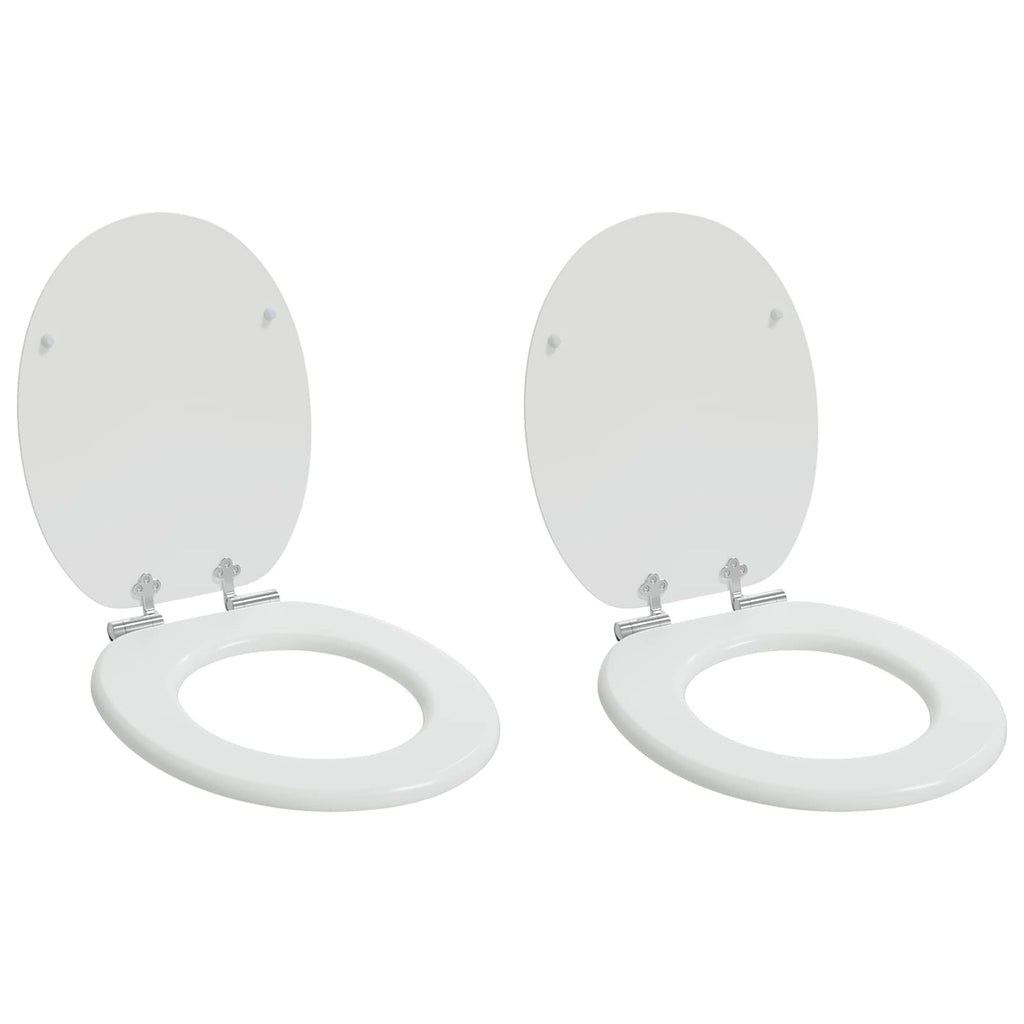 vidaXL Deska toaletowa z samoodblokowaniem 2 pcs Biały 44 x 38 cm