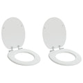 vidaXL Deska toaletowa z samoodblokowaniem 2 pcs Biały 44 x 38 cm