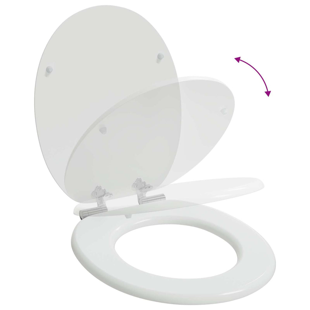 vidaXL Deska toaletowa z samoodblokowaniem 2 pcs Biały 44 x 38 cm