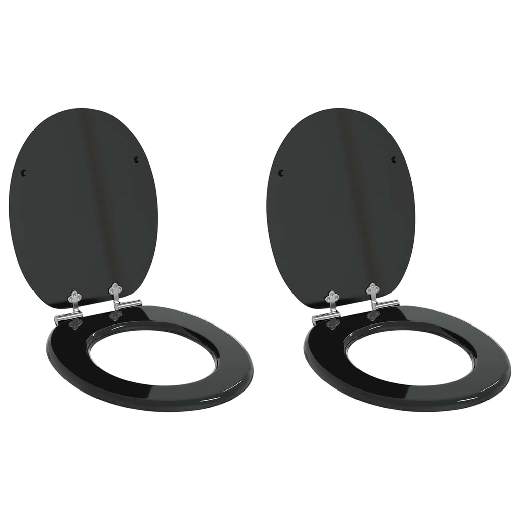 vidaXL Deska toaletowa z samoodblokowaniem 2 pcs Czarny 44 x 38 cm