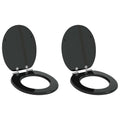 vidaXL Deska toaletowa z samoodblokowaniem 2 pcs Czarny 44 x 38 cm