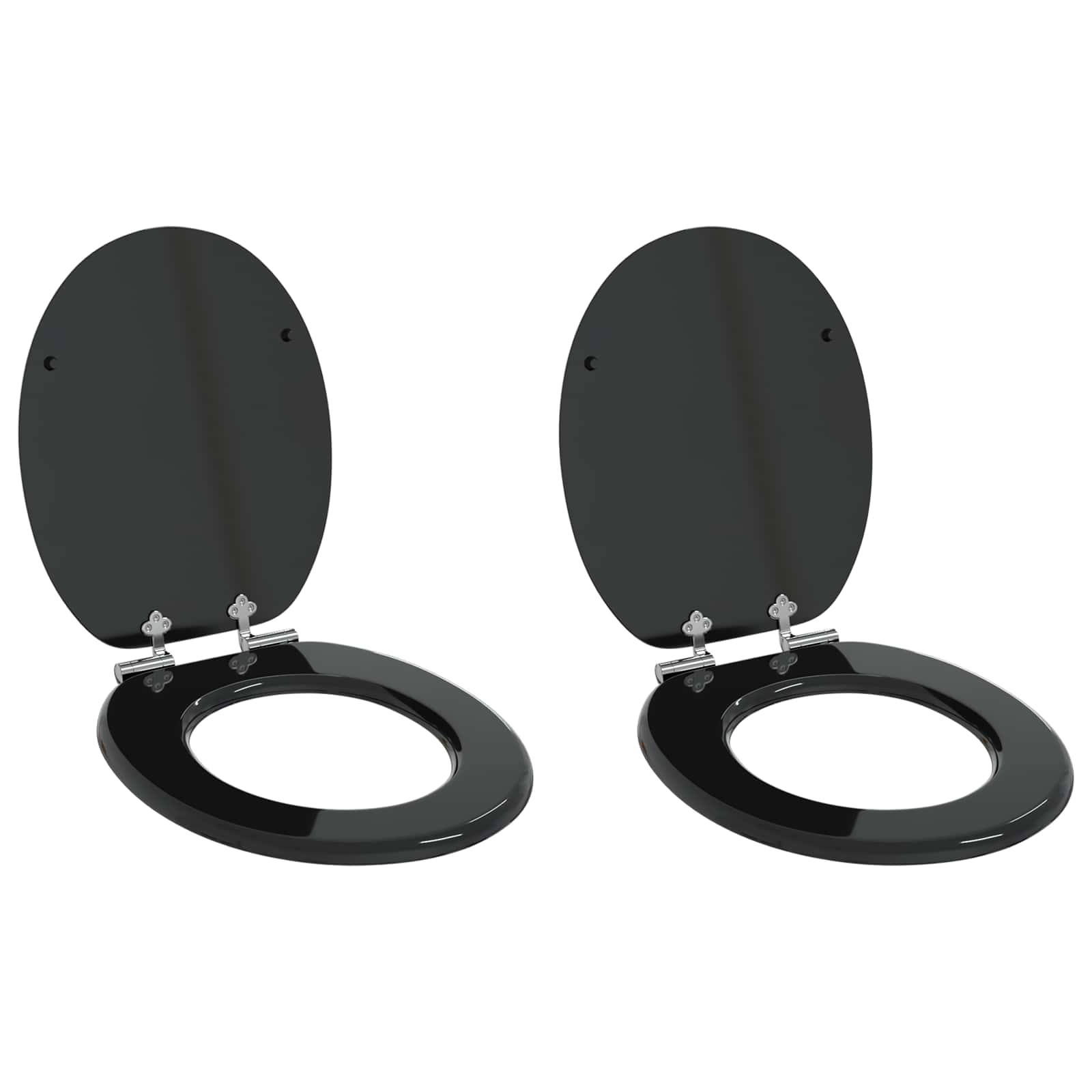 vidaXL Deska toaletowa z samoodblokowaniem 2 pcs Czarny 44 x 38 cm