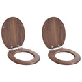 vidaXL Deska toaletowa z samoodblokowaniem 2 pcs Brązowy 44 x 38 cm
