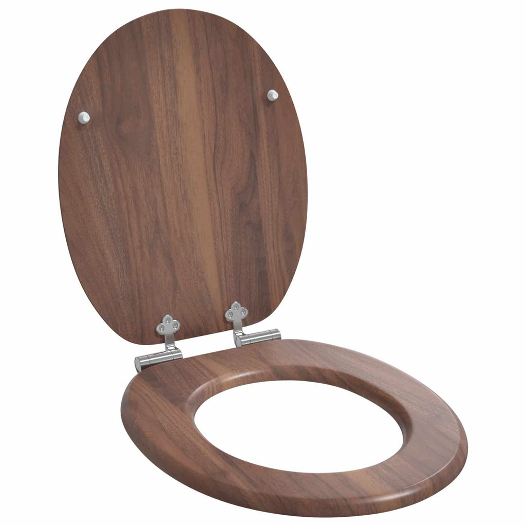 vidaXL Deska toaletowa z samoodblokowaniem 2 pcs Brązowy 44 x 38 cm