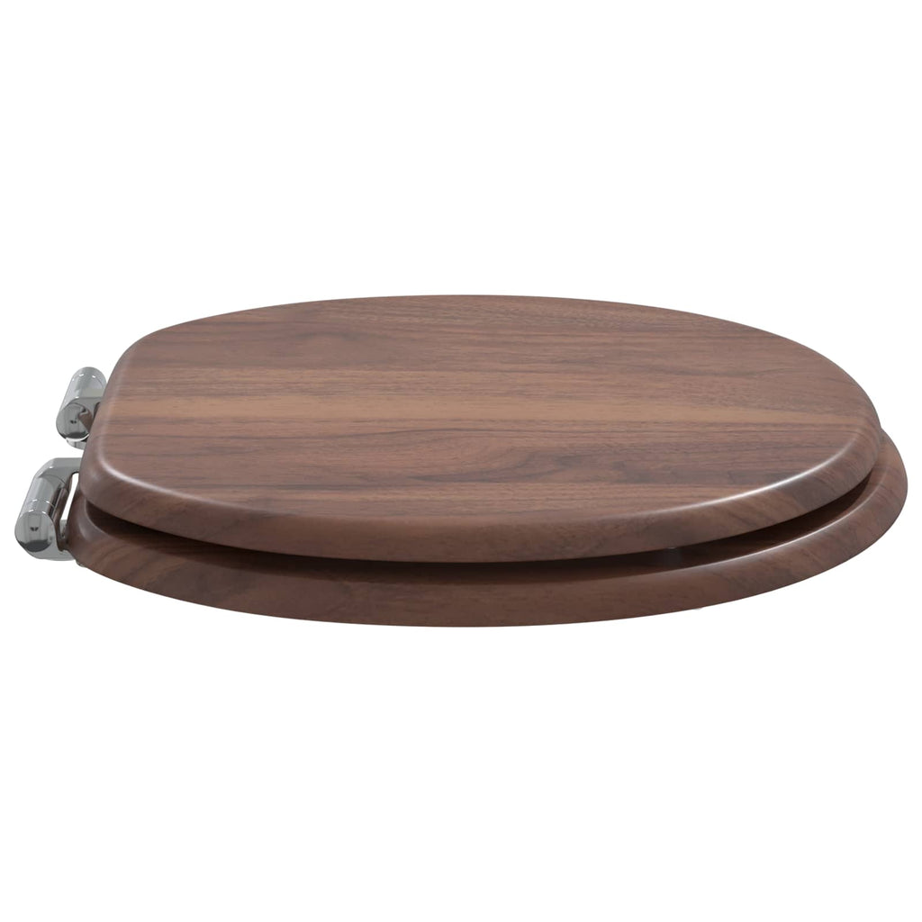 vidaXL Deska toaletowa z samoodblokowaniem 2 pcs Brązowy 44 x 38 cm