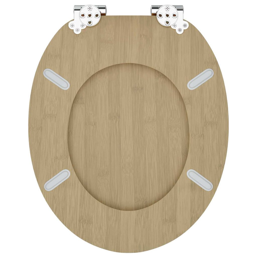 vidaXL Deska toaletowa z samoodblokowaniem 2 pcs Jasny kolor bambusa