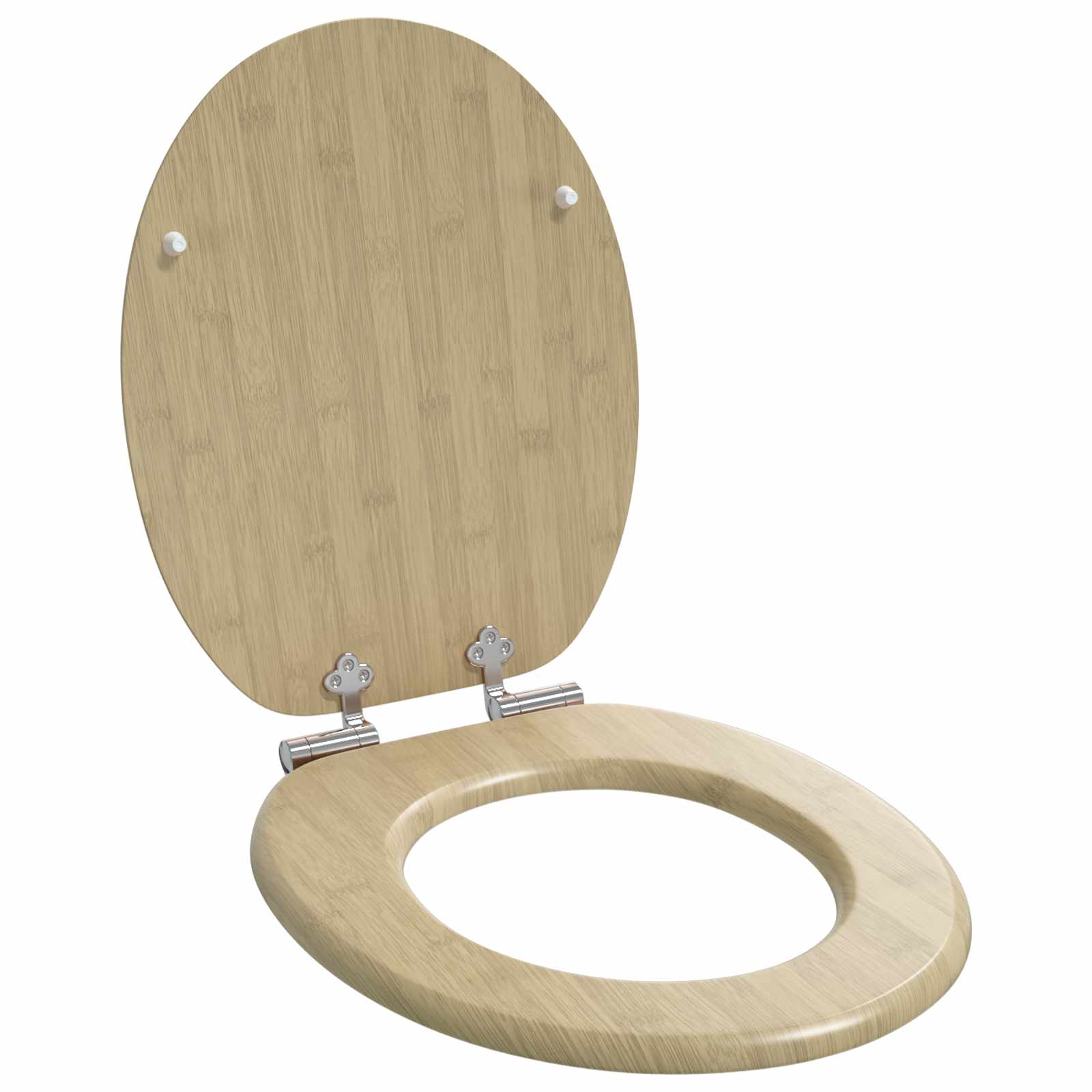 vidaXL Deska toaletowa z samoodblokowaniem 2 pcs Jasny kolor bambusa