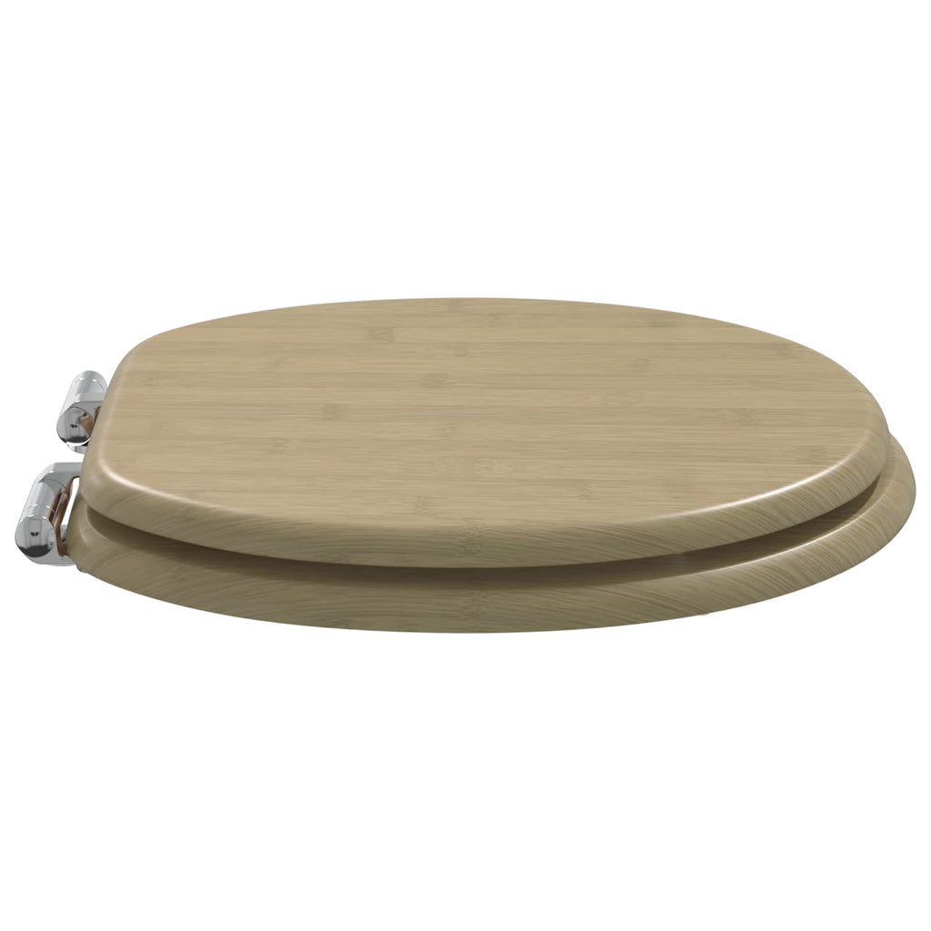 vidaXL Deska toaletowa z samoodblokowaniem 2 pcs Jasny kolor bambusa