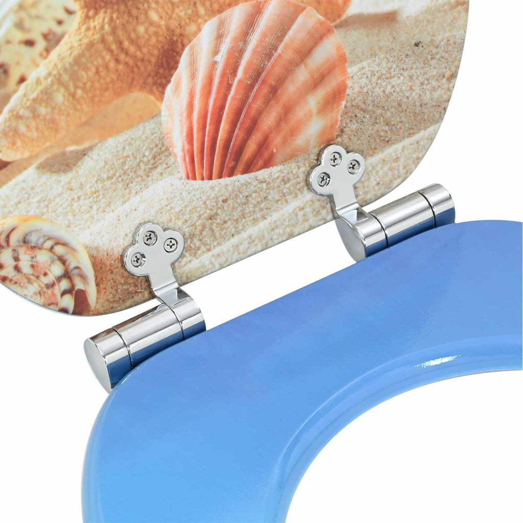vidaXL Deska toaletowa z samoodblokowaniem 2 pcs Muszelka morska