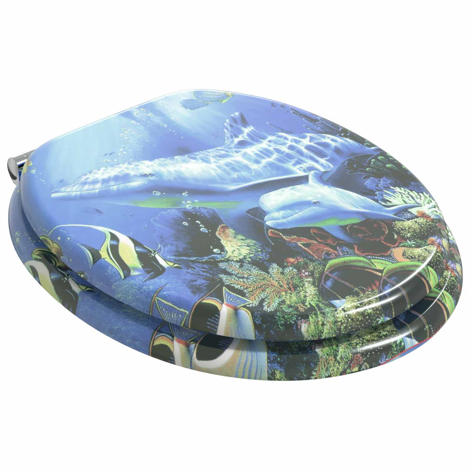 vidaXL Deska toaletowa z samoodblokowaniem 2 pcs Niebieski 44 x 38 cm