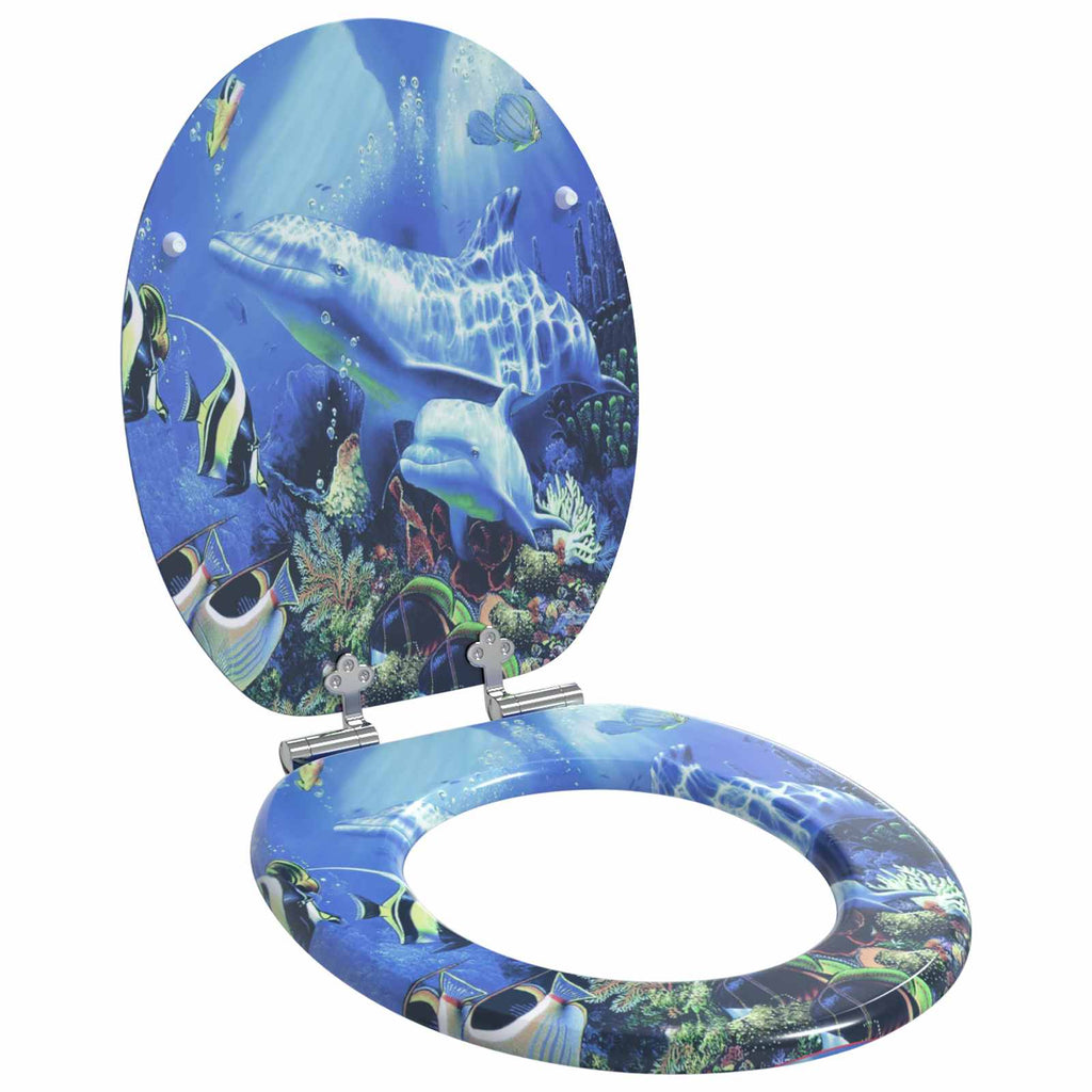 vidaXL Deska toaletowa z samoodblokowaniem 2 pcs Niebieski 44 x 38 cm