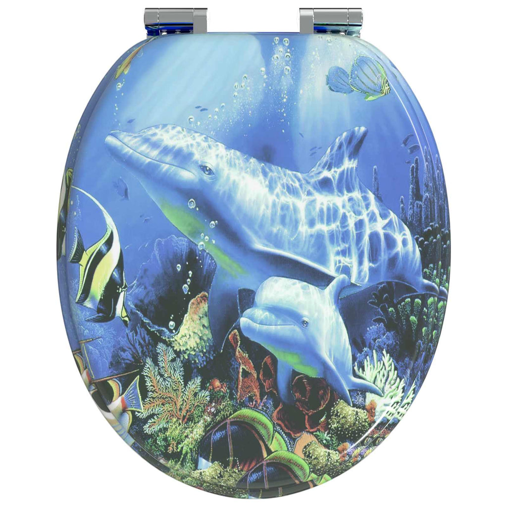 vidaXL Deska toaletowa z samoodblokowaniem 2 pcs Niebieski 44 x 38 cm