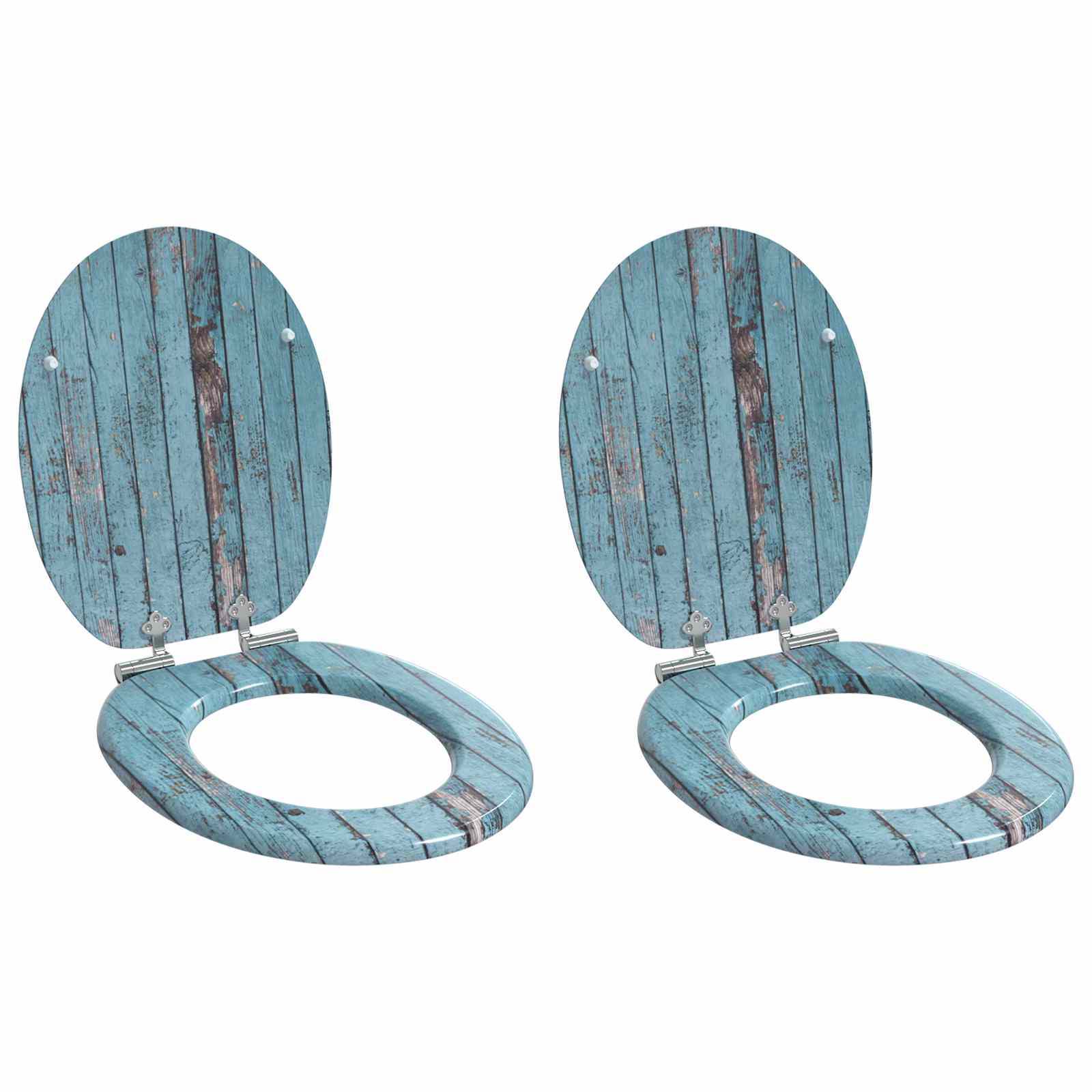 vidaXL Deska toaletowa z samoodblokowaniem 2 pcs Niebieski 44 x 38 cm