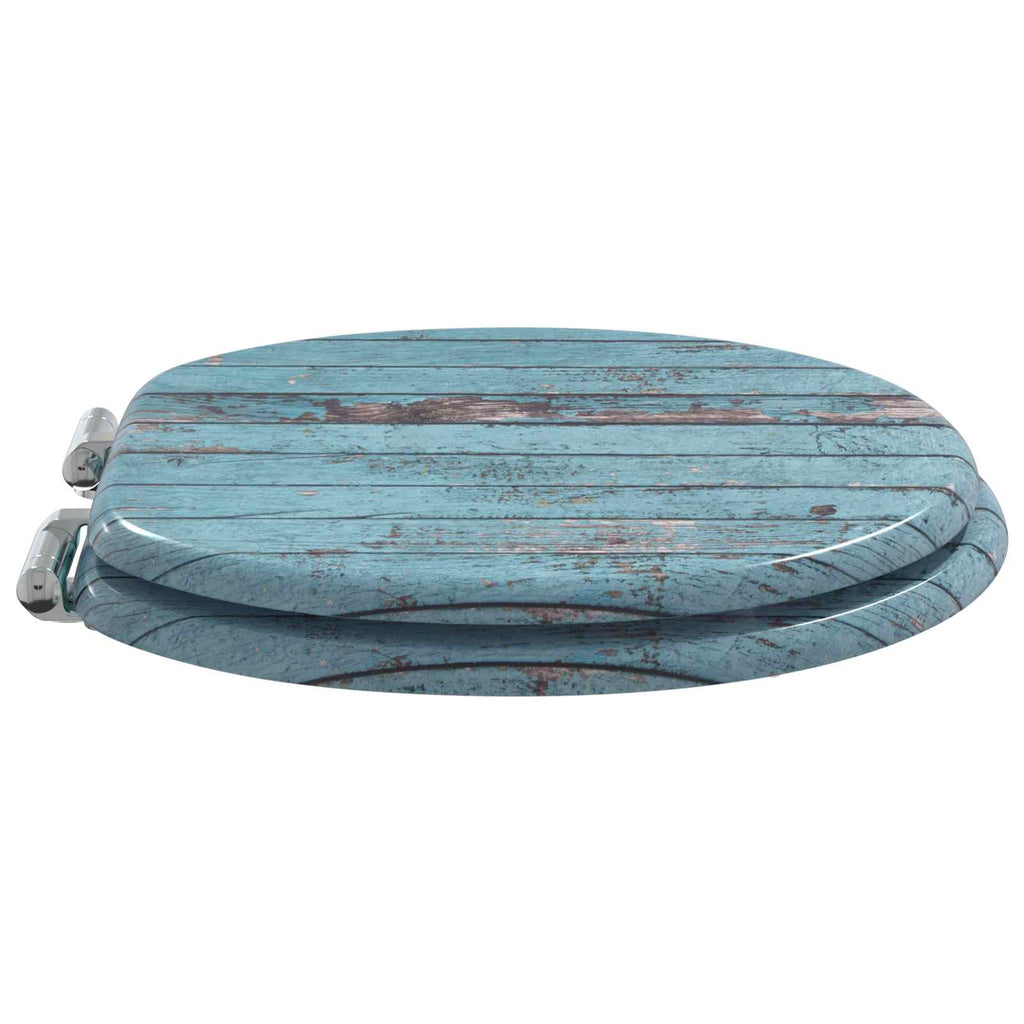 vidaXL Deska toaletowa z samoodblokowaniem 2 pcs Niebieski 44 x 38 cm